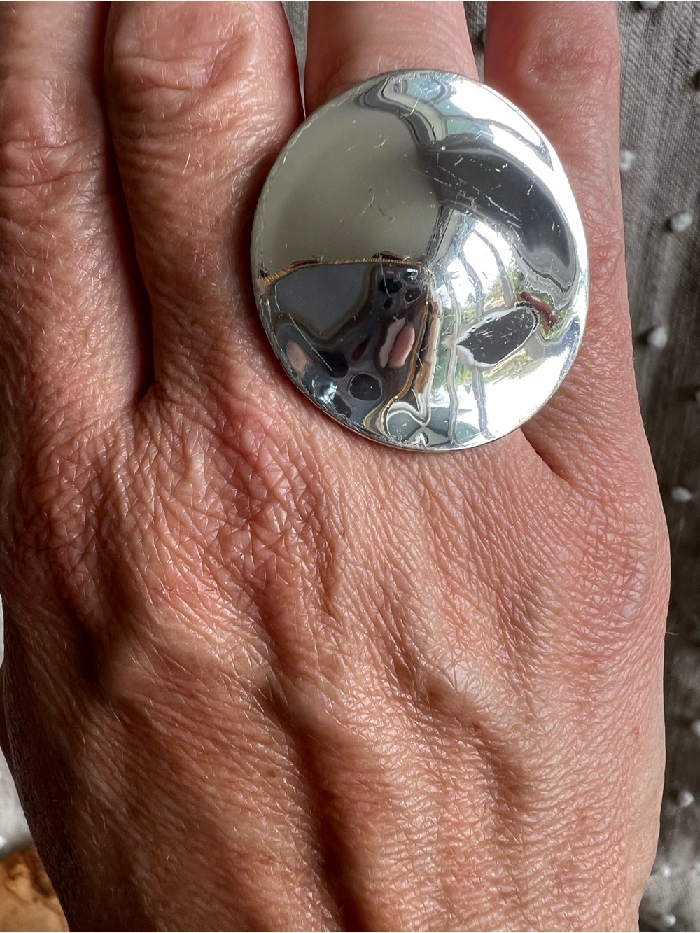 Robert Lee Morris Polished Silver Sheet Dome Ring. Artisan Style